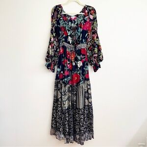 Floral Maxi Dress with Multicolor Design